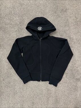 lululemon athletica Black Full-Zip Scuba Hoodie with Logo